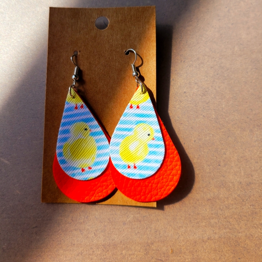 Handmade Easter Chick Earrings